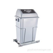 Kitchen and bathroom sliding pull-out trash can